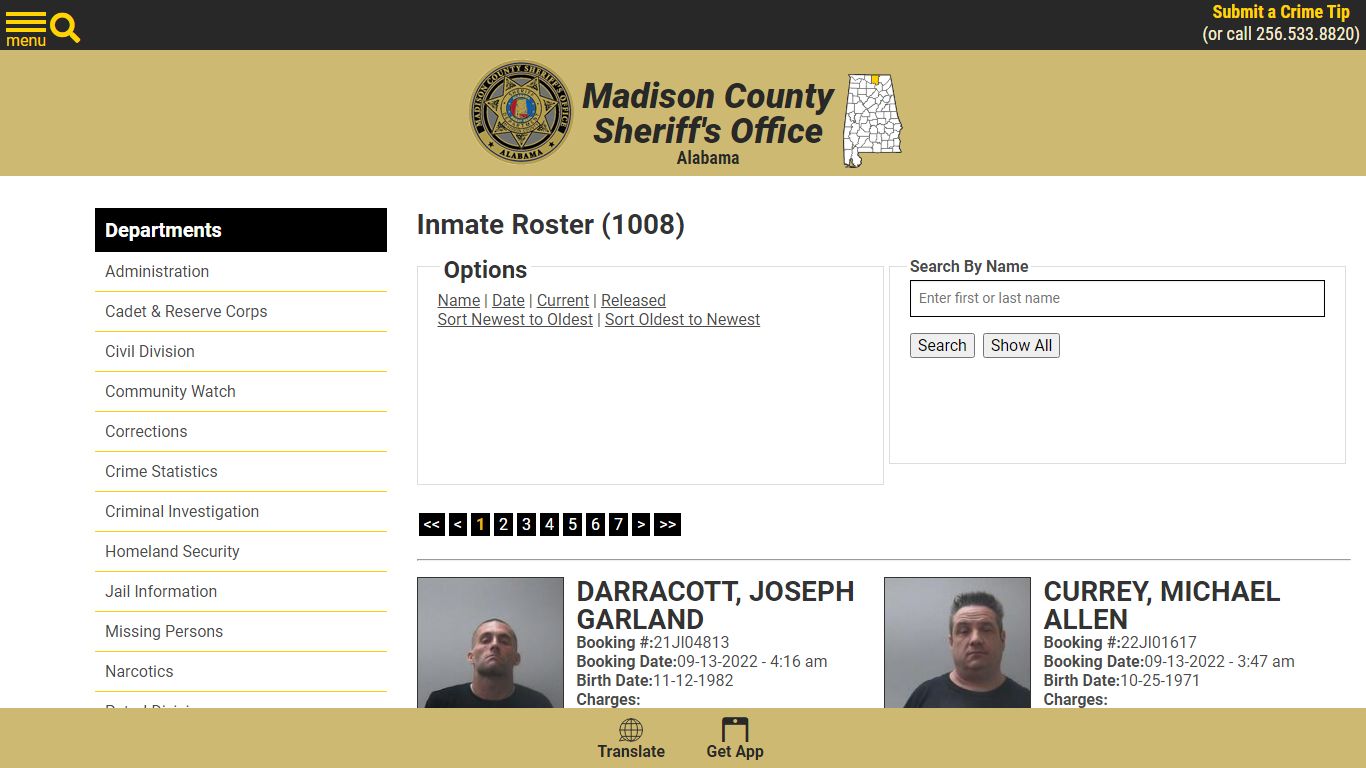 Inmate Roster - Current Inmates Booking Date Descending - Madison ...